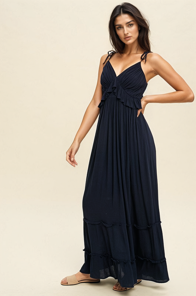 Navy Maxi Dress | Navy Blue Long Dress – Autumn Grove Clothing