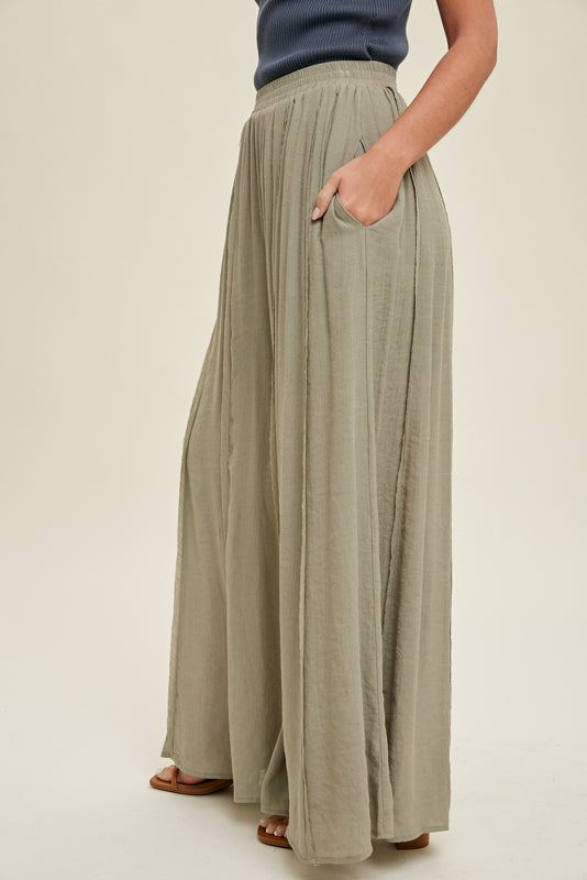 Shannon Olive wide leg pants | Olive Pants | Autumn Grove Clothing