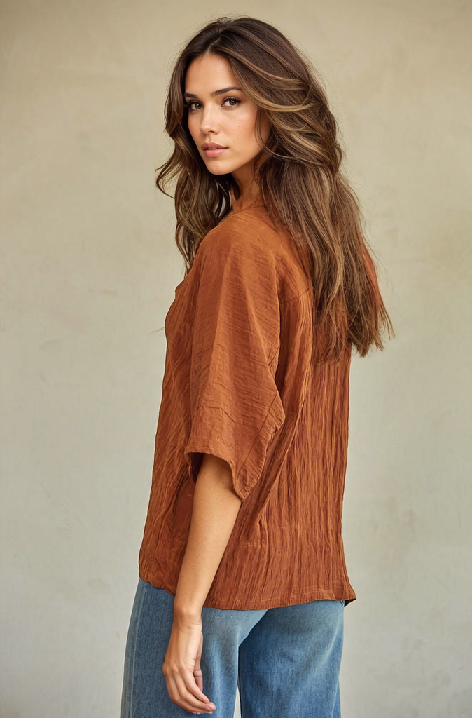 Lena Top In Rust | Women's Tops – Autumn Grove Clothing