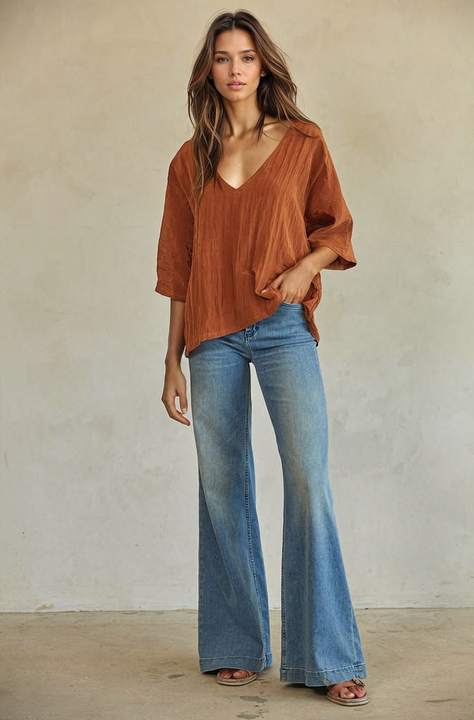 Lena Top In Rust | Women's Tops – Autumn Grove Clothing