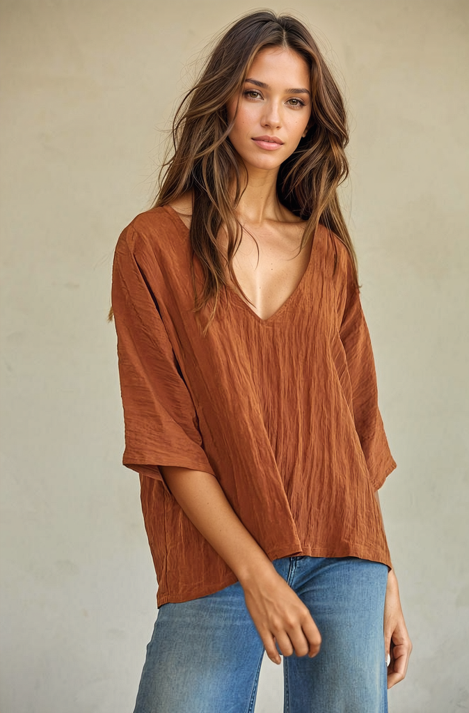 Lena Top In Rust | Women's Tops – Autumn Grove Clothing