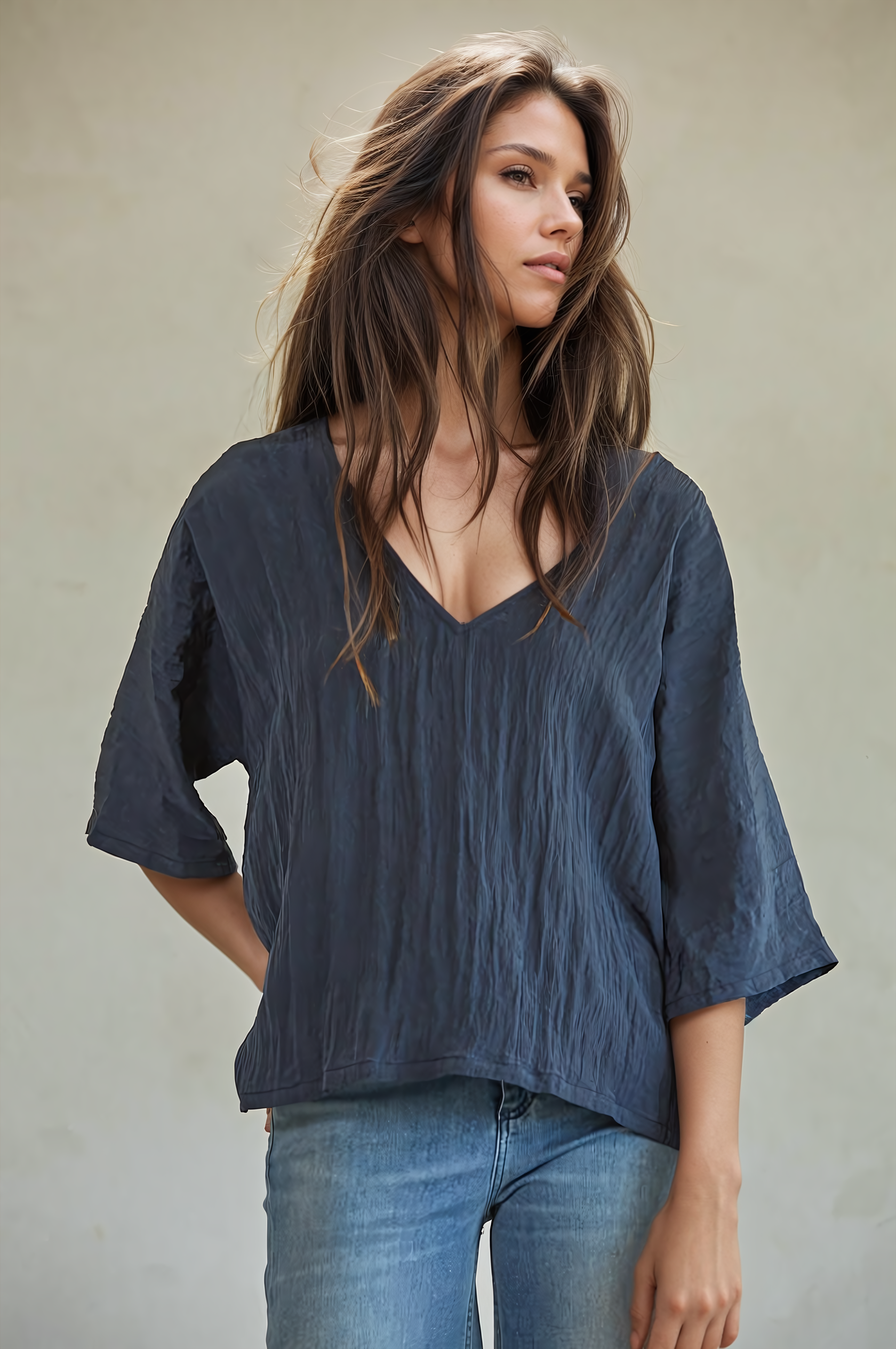 Lena Top | Navy Blue Tops for Women – Autumn Grove Clothing