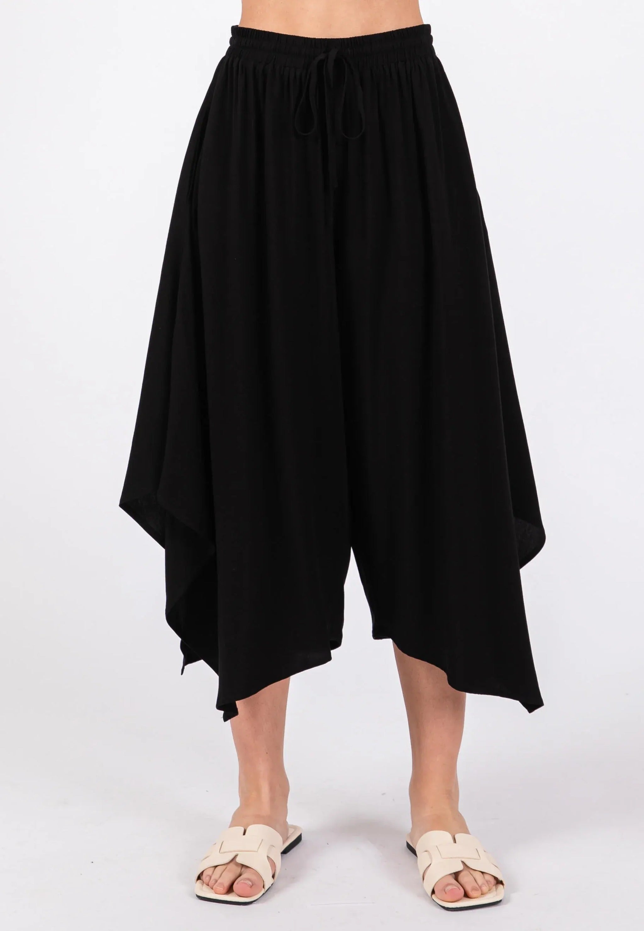 Women Handkerchief Black Wide Leg Pants – Autumn Grove Clothing
