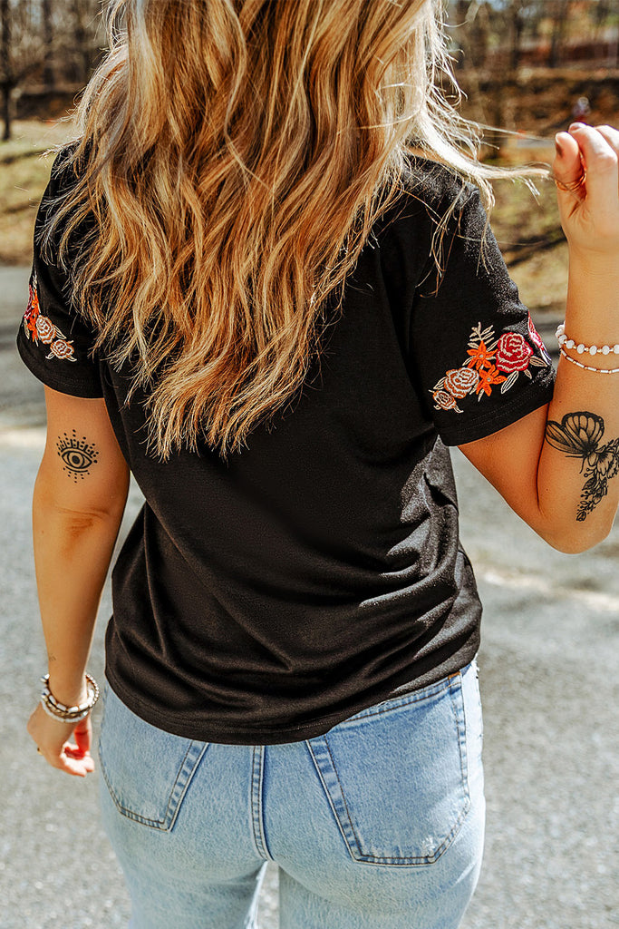 Bloom T-shirt  | Black Shirt T-Shirt – Autumn Grove Clothing